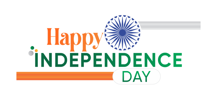 Happy Independence Day PNG – Free Transparent PNG with Ashoka Chakra & Tricolor Design Typography PNG Download - VistaPNG