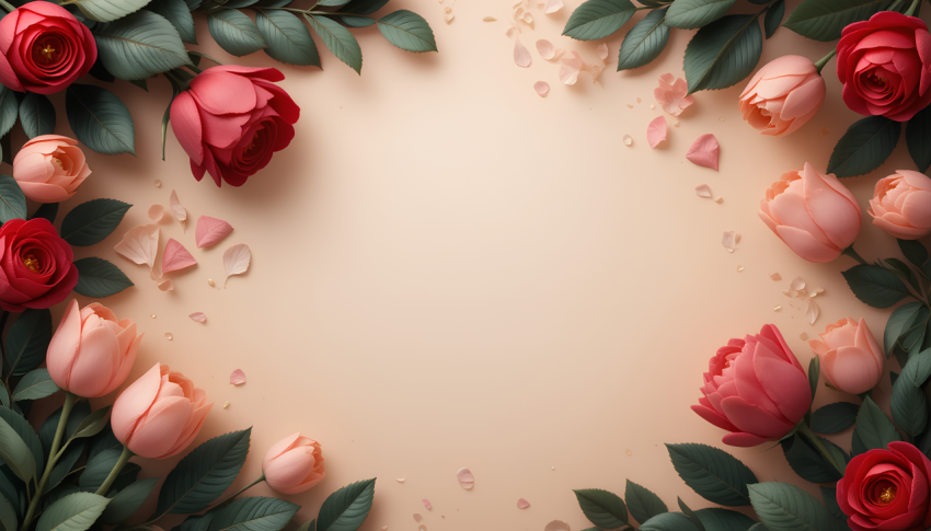 Rose Flower Floral Frame Background Free Download