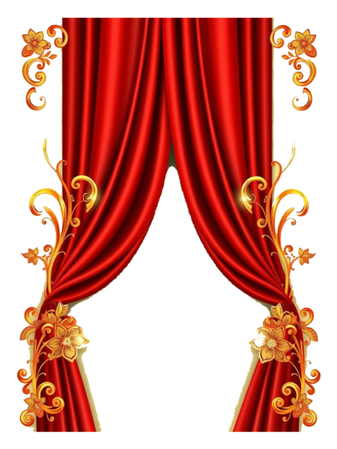 Decorative Curtain Luxurious Set of Deep Red Curtains PNG Free Download