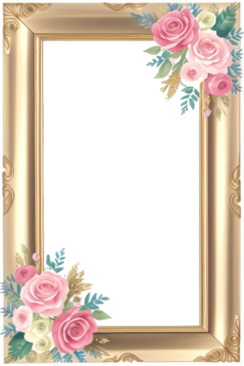FLOWER FRAME PNG Transparent Background Free Download