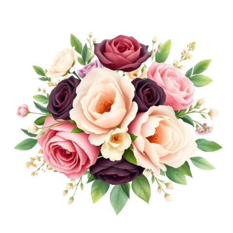Beautiful Rose Bouquet PNG Free Download– Transparent Floral Clipart Free Download