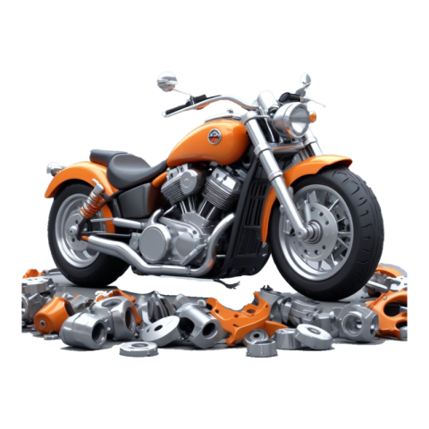 3D Motorcycle With Broken Parts PNG Free Download - VistaPNG