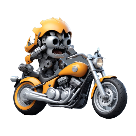 Yellow Bike 3D Character PNG Free Download - VistaPNG