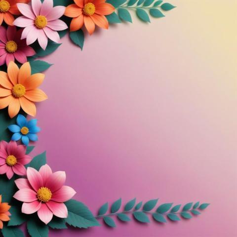 Gradiant Flower Border Background Free Image Download - VistaPNG
