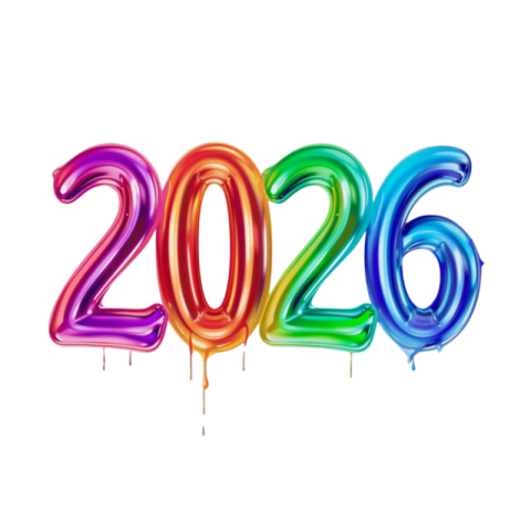 Happy New Year 2026 Text Effect Letter Free PNG Free Download