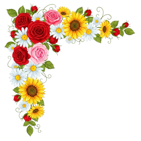 Corner Flower Frame Border Free PNG Transparent Image Download | VistaPNG