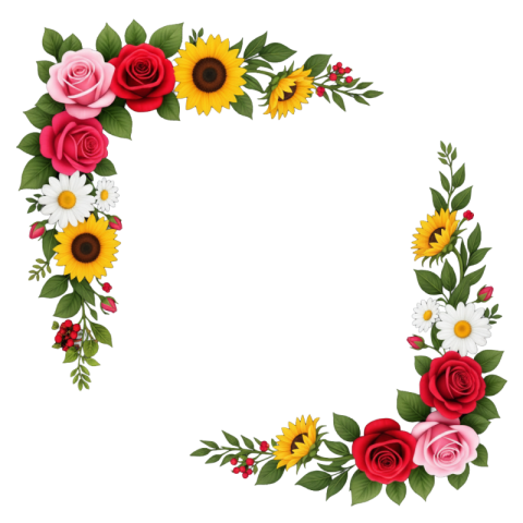 Floral Border Frame Corner Free PNG Transparent Image Download | VistaPNG