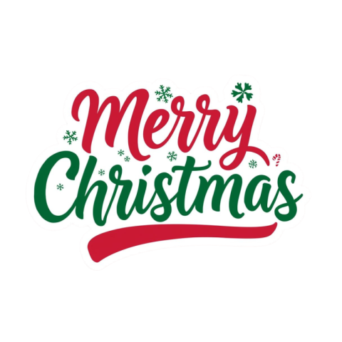 Premium Merry Christmas Text Typography Transparent PNG Free Download | VistaPNG