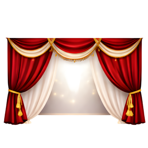 Royal Red and White Stage Curtain Isolated Transparent Background Free PNG Image Download | VistaPNG