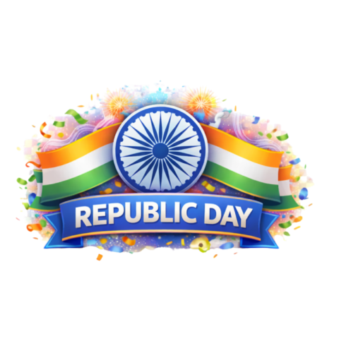 Republic Day Badge with Tricolor Ribbon and Ashoka Chakra Free PNG Image Download | VistaPNG