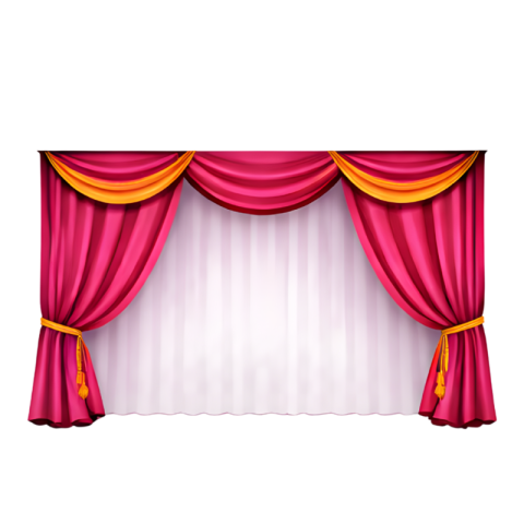 Pink Stage Curtain with White Background Panel Transparent Free PNG Image Download | VistaPNG