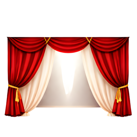Red Luxury Stage Curtain with Golden Tie Transparent Free PNG Image Download | VistaPNG
