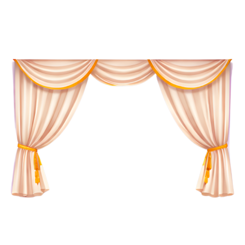 Cream White Elegant Stage Curtain Transparent Free PNG Image Download | VistaPNG