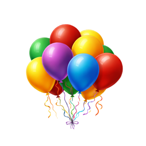 Colorful Birthday Party Balloons Bunch Transparent Free PNG Image Download | VistaPNG