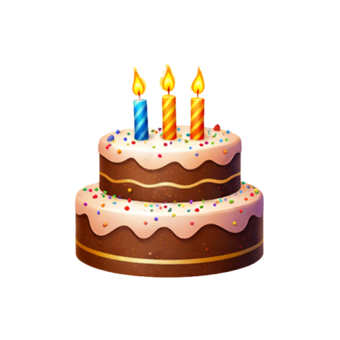 Chocolate Birthday Cake with Candles Transparent Free PNG Image Download | VistaPNG