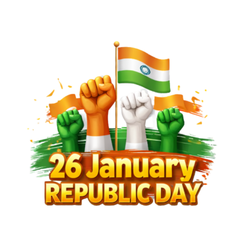26 January Republic Day Unity Fist with Indian Flag Free PNG Image Download | VistaPNG