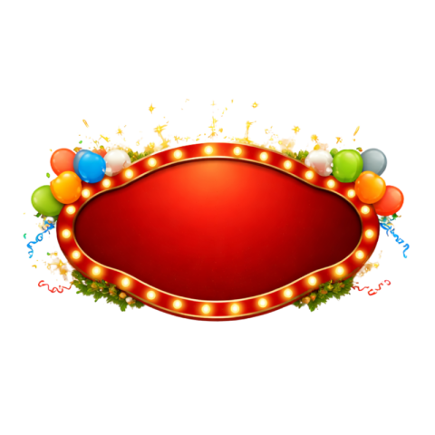 Party Light Frame with Colorful Balloons Free Transparent PNG Download | VistaPNG