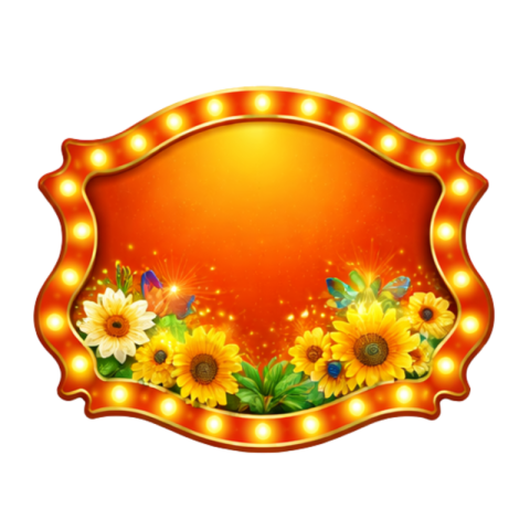 Orange Floral Decorative Frame PNG Free Transparent PNG Download  VistaPNG