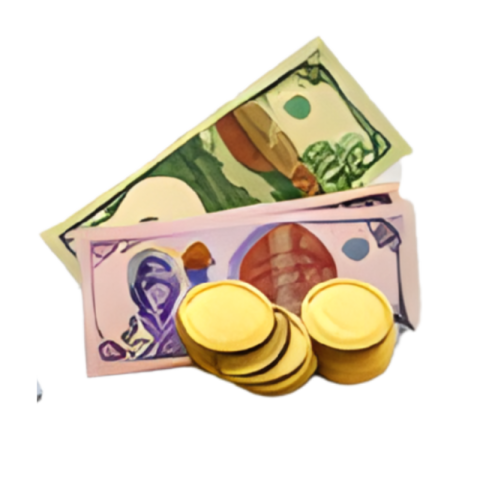 Cash Money Notes and Gold Coins Illustration PNG IMAGE FREE DOWNLOAD