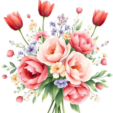 Flower Bouquet Watercolor Flower Free PNG Download
