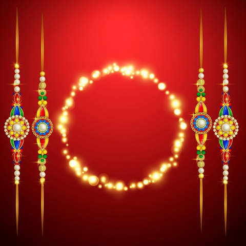 Elegant Raksha Bandhan HD Free Background with Decorative Rakhi Festival Design – Free Background Download