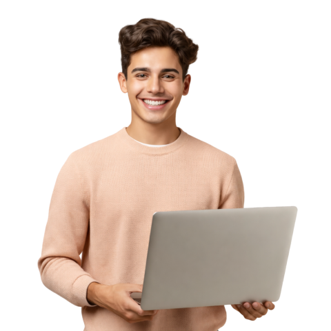 Student With Computer Image HD Free PNG Download